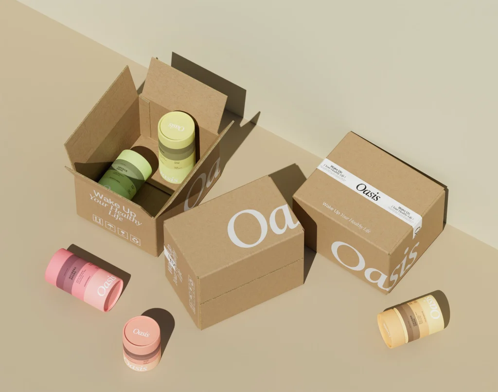 Creative packaging design process with a team working on a brand identity