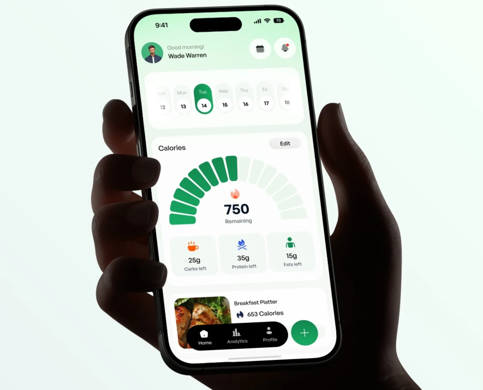 Mobile fitness and nutrition tracking application developed through advanced app development for health and wellness platforms