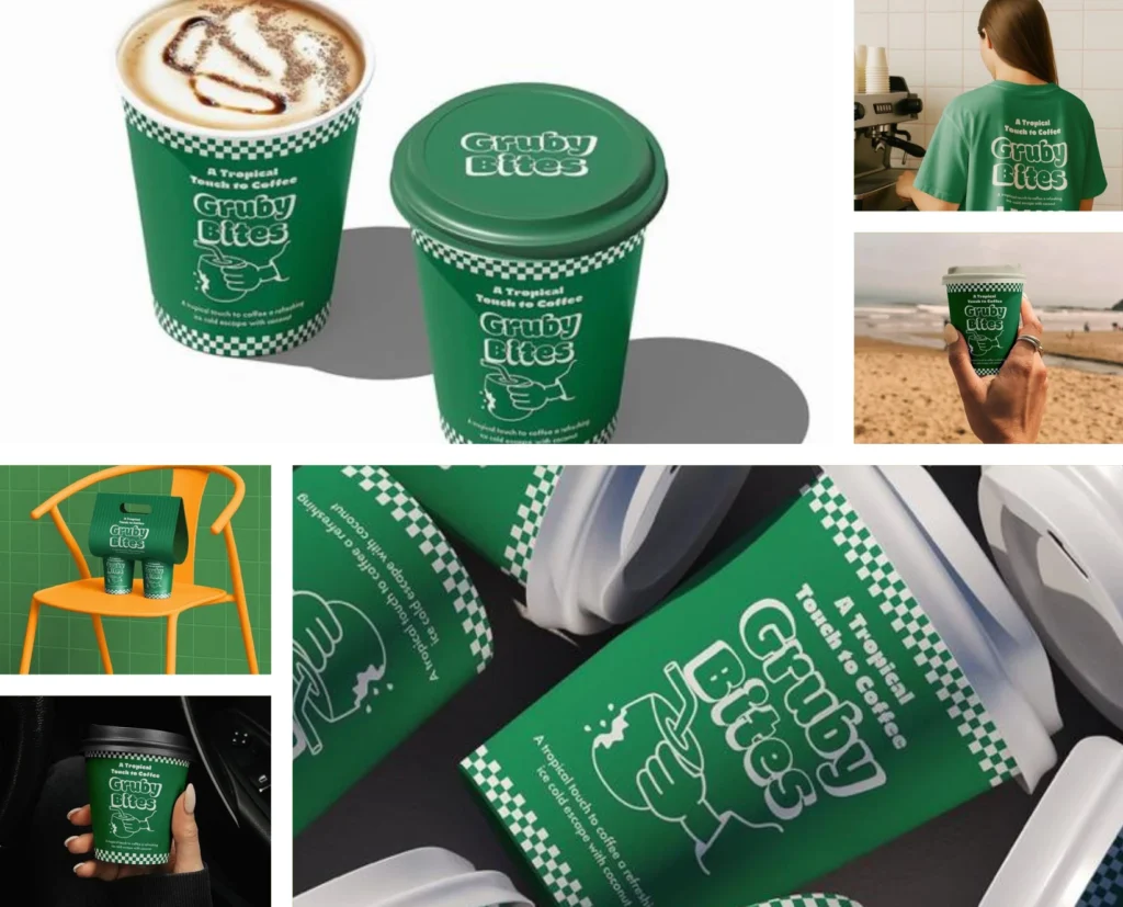 Gruby Bites food brand branding and visual identity design