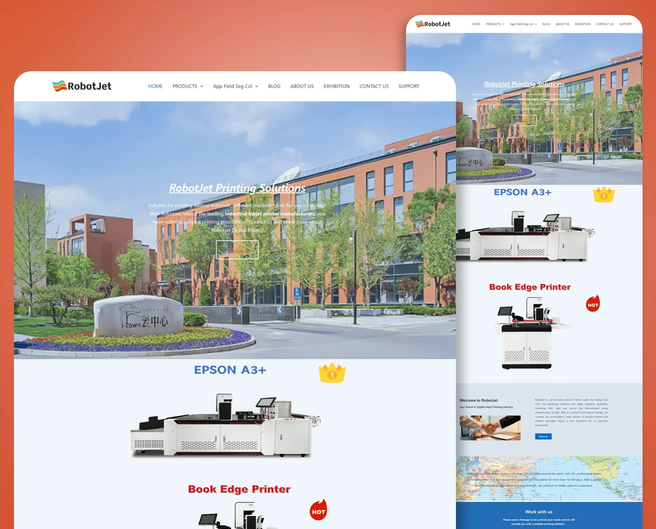 Web development project showcasing RobotJetWorld robotics website design