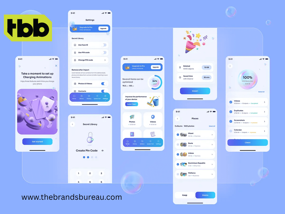 Mobile app UI UX design by The Brands Bureau – user-friendly, responsive, and visually appealing app interfaces